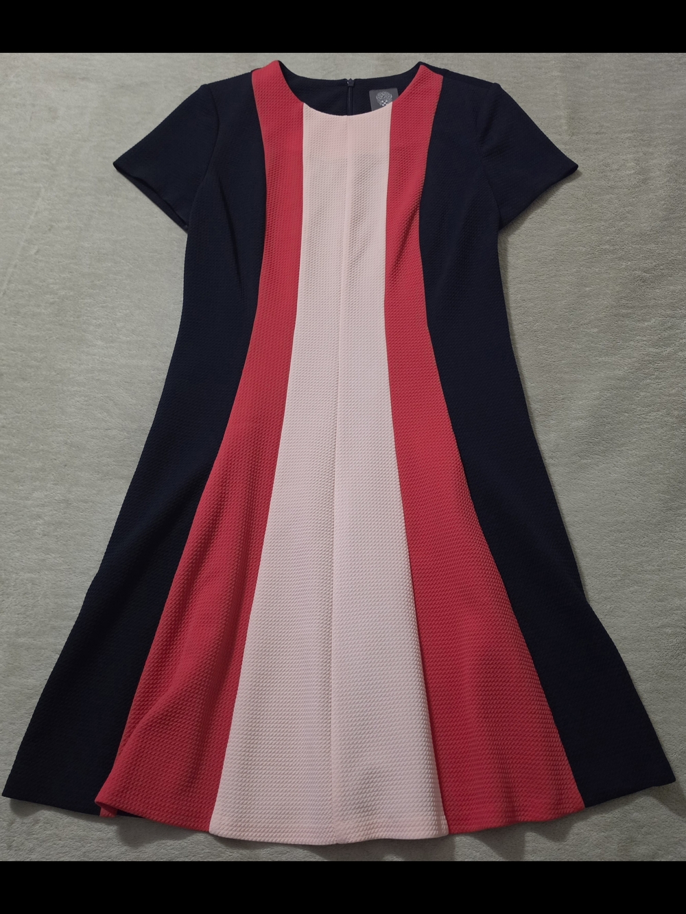 Vince Camuto Black, Hot Pink & Light Pink Colorblock Mini Dress